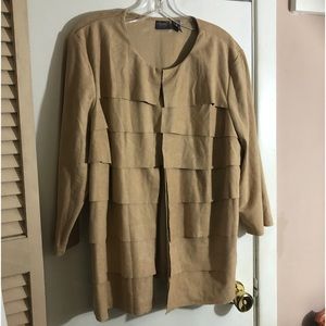 Chico's Travelers Jacket Tiered Faux Suede 3 or XL incredibly soft
